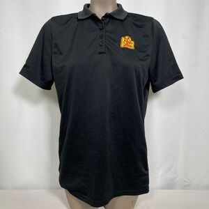 El Pollo Loco Feed The Flame Employee Uniform Black Polo Shirt Women's LARGE